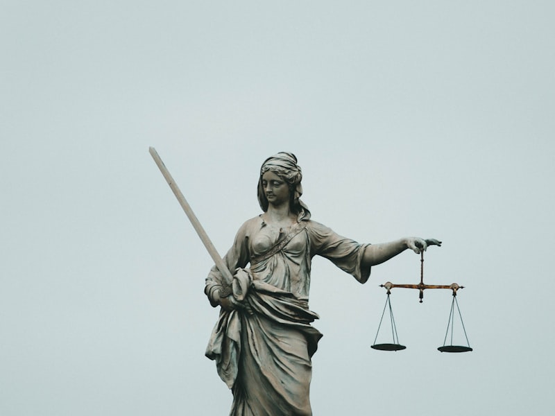 Lady Justice statue with scales